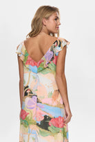 Numph Nushailyn maxi dress back view open V detail