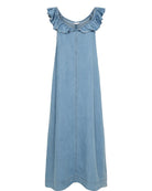 Numph blue denim maxi dress product image front