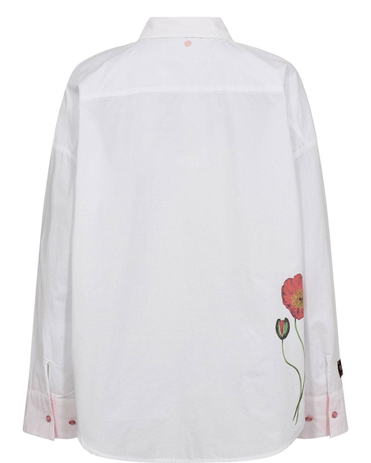 Numph Nuflory white cotton ladies shirt rear view