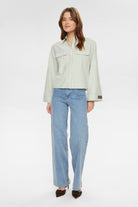 Numph Nukelsey oversized stripe shirt full length front view