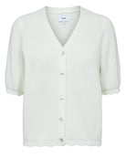 Numph cream ribbed knit cardigan product image front