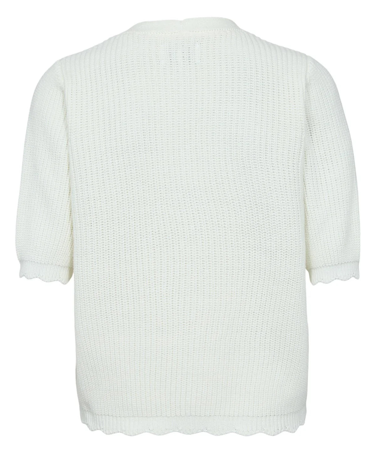 Numph cream short sleeve cardigan back view product image