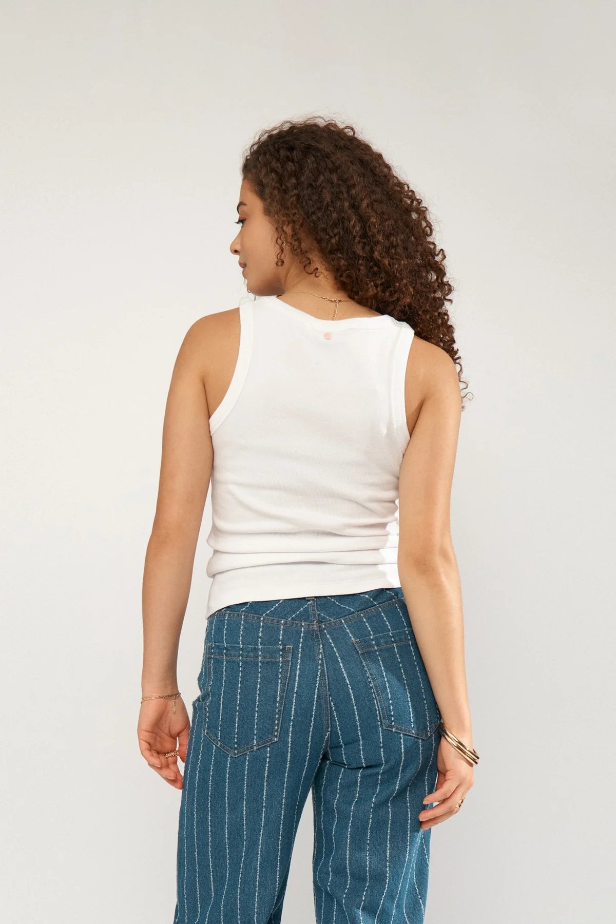 Numph off white sleeveless vest top back view