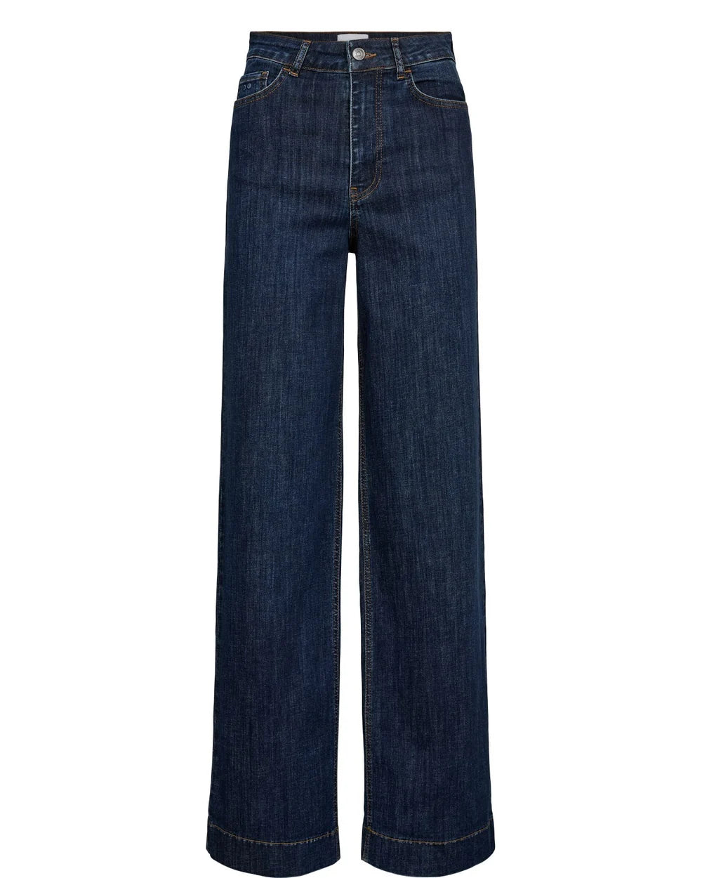 LNümph NuParis dark blue high waisted wide leg jeans product front view