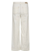 Numph off white women’s flared trousers contrast stitching From back 