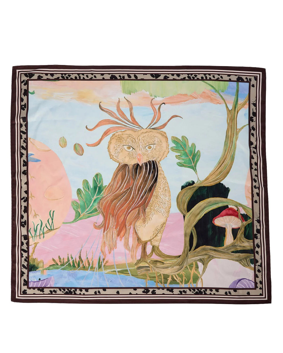 Numph fairytale print satin scarf square front