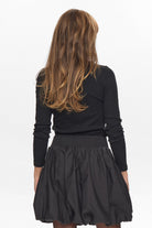 Back view of Numph Nunima black skirt with bubble silhouette