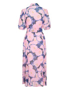 Numph Nukellie floral print belted shirt dress full length back 