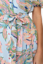 Numph floral belted midi dress waist tie detail