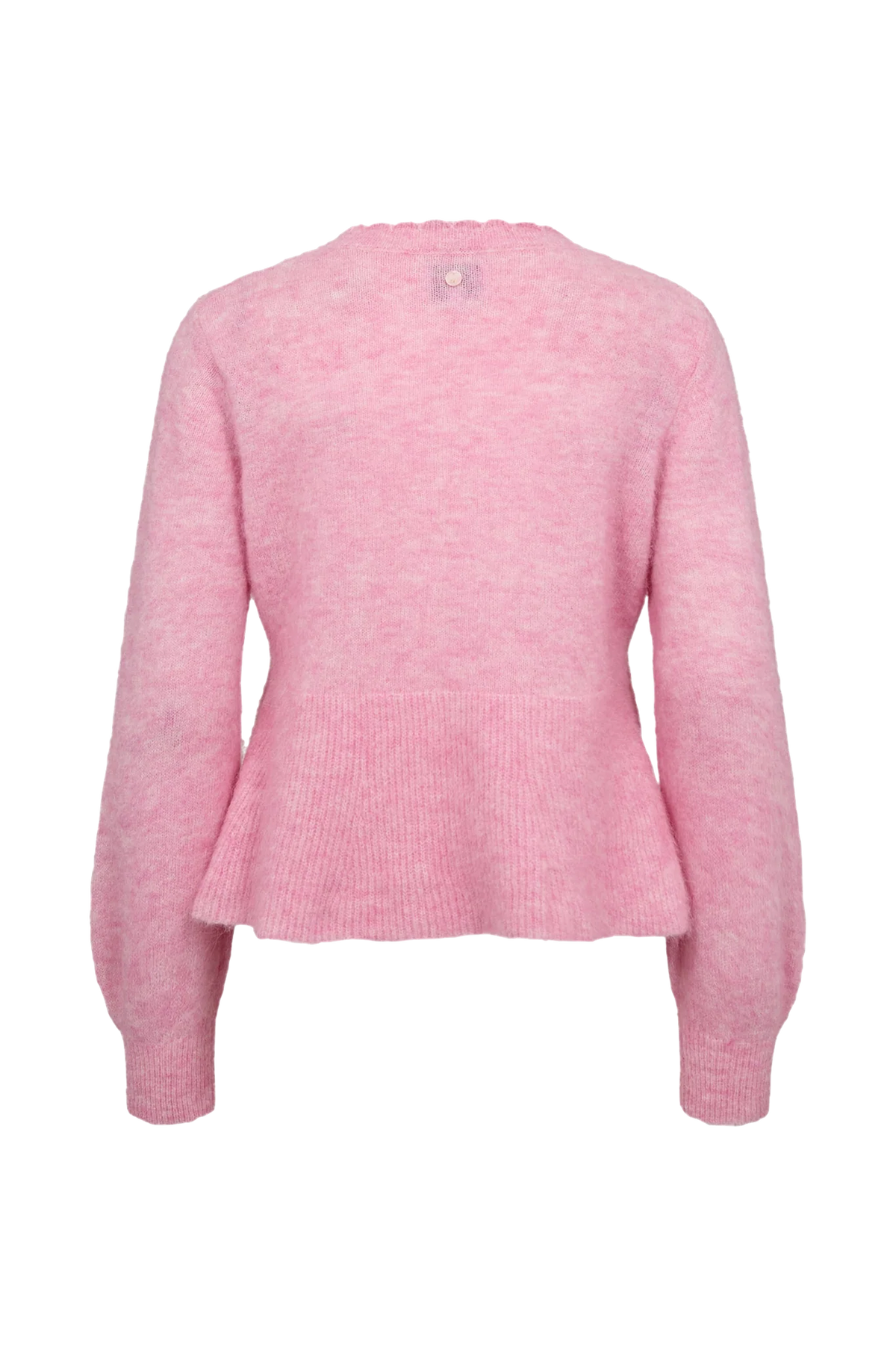 Nümph Nusuri pink peplum knitted jumper with shaped waist – product back view