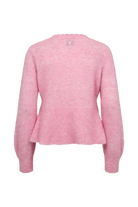 Nümph Nusuri pink peplum knitted jumper with shaped waist – product back view
