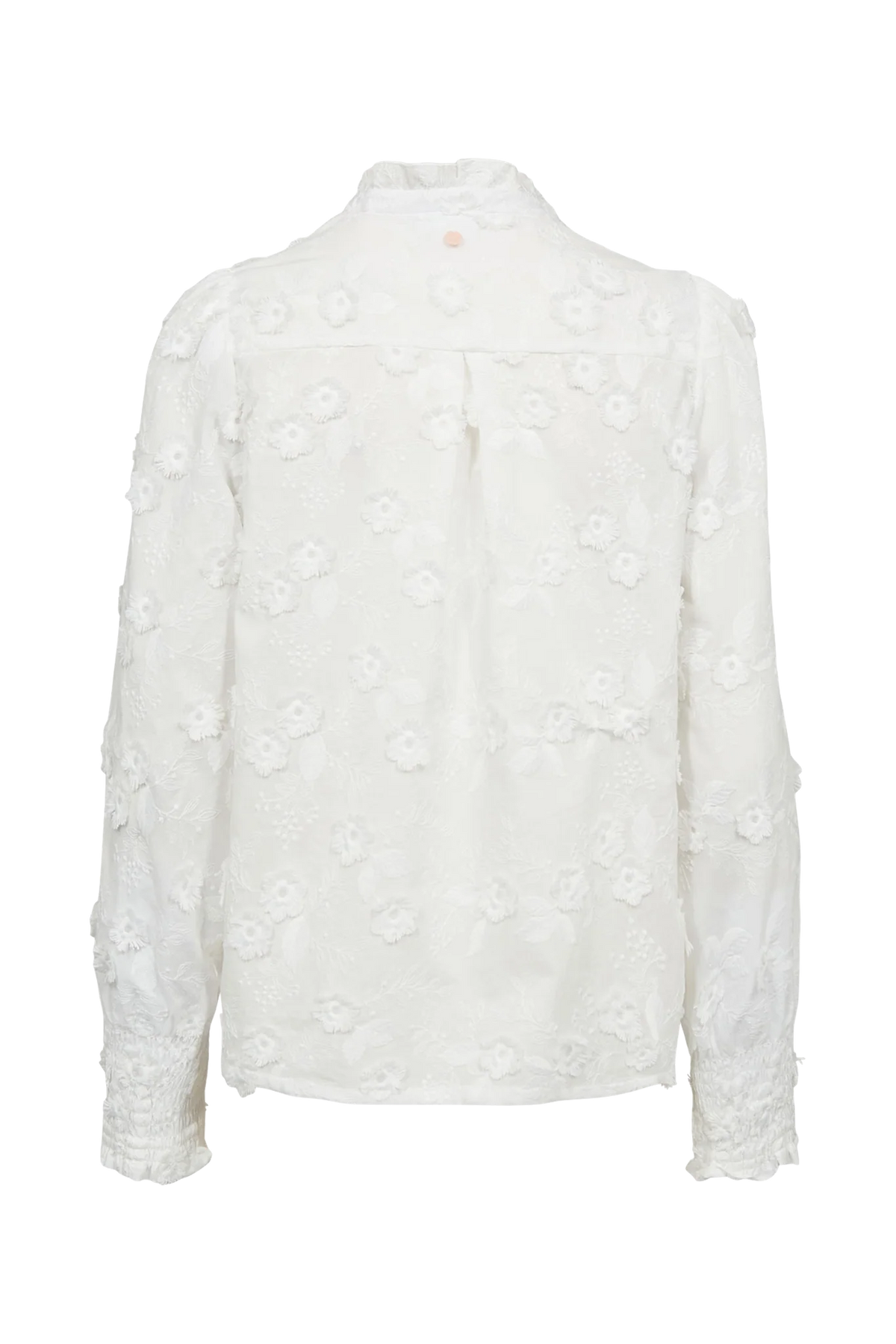Nümph Nulenea white floral embroidered cotton blouse – product back view