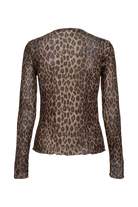 Nümph Nulionis brown sheer leopard print top – product back view