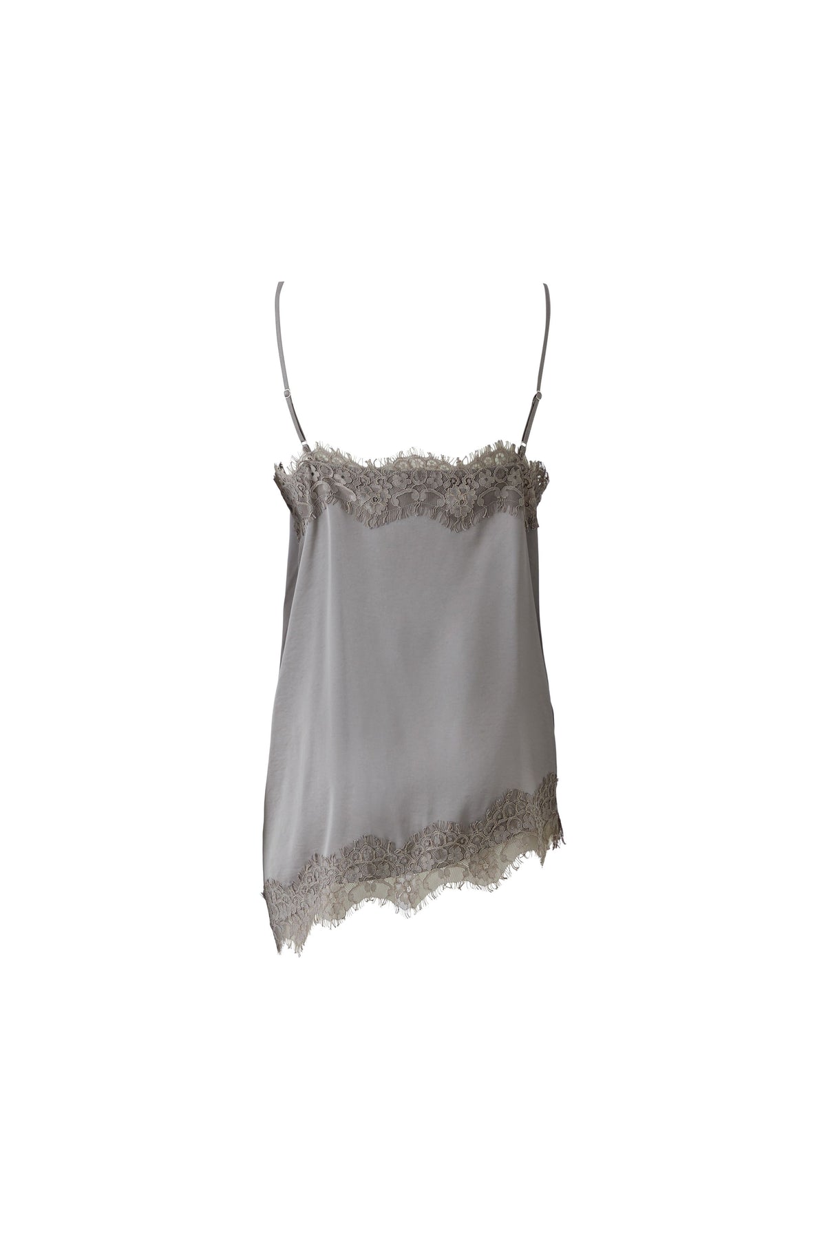 Oui Sleepy Grey satin camisole with adjustable straps – product back view