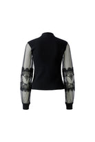 Oui black sheer lace sleeve jumper – product back view