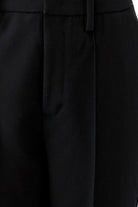 Oui black tailored trousers with pressed front crease – fabric detail view