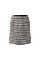 Oui brown houndstooth A-line mini skirt – product front view