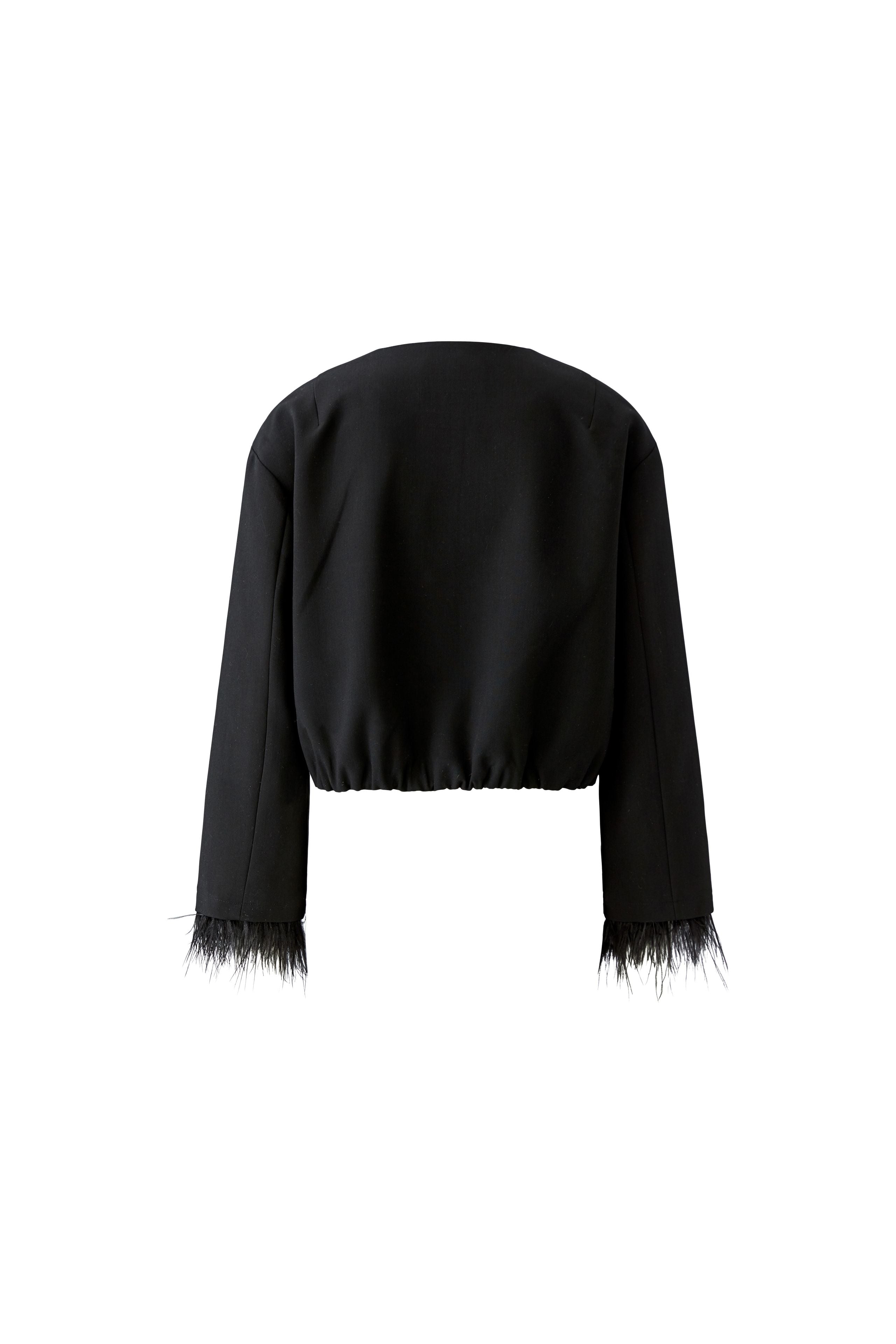 LOui black cropped jacket – product-only back view