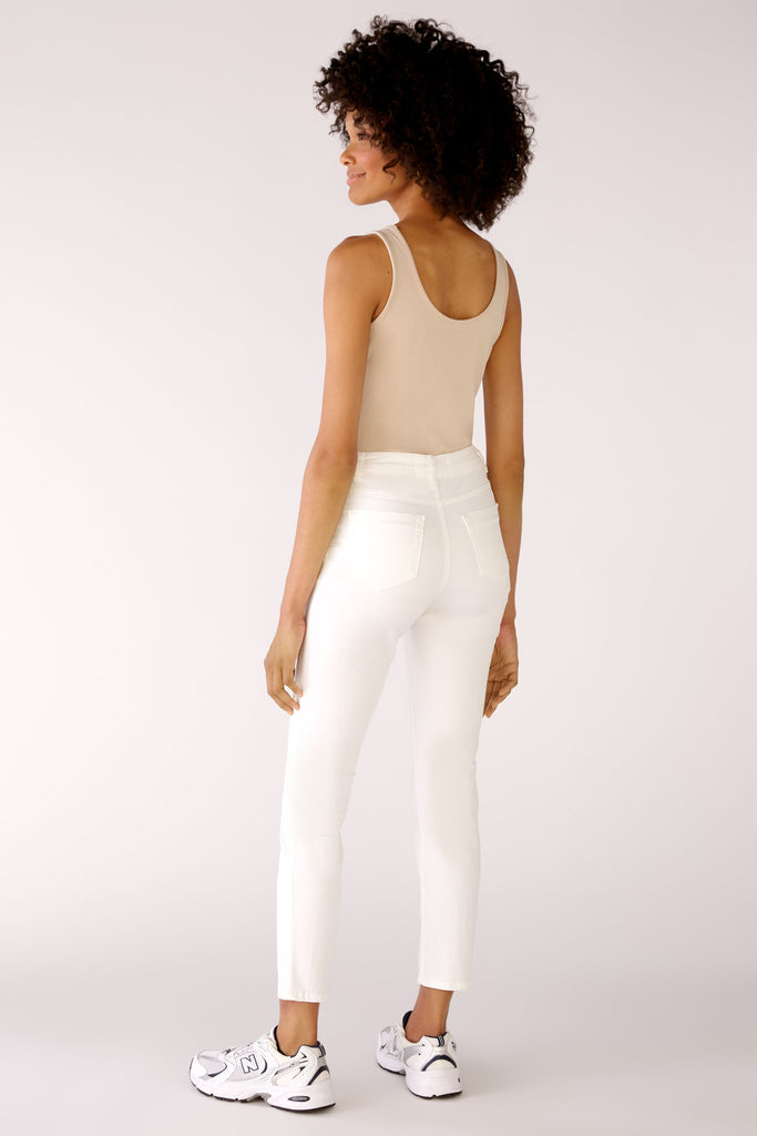 Oui Baxtor White Slim Leg Cropped Jeans From The Back