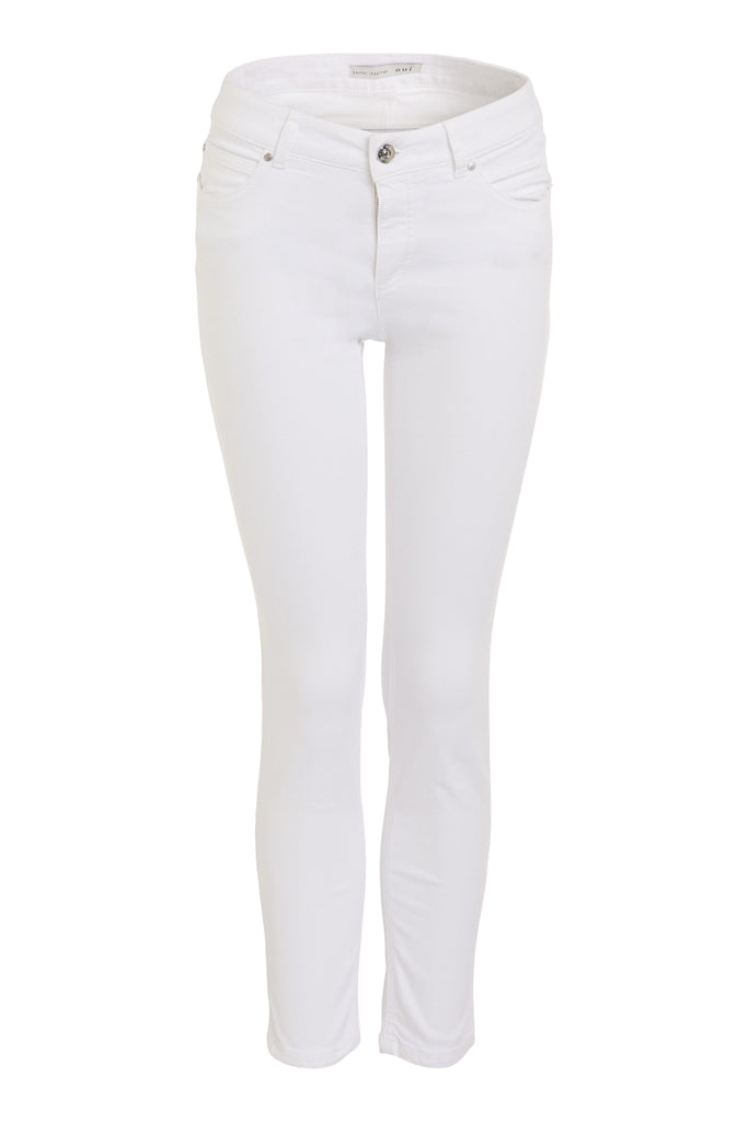 Oui Baxtor Slim Leg Cropped Jeans In White