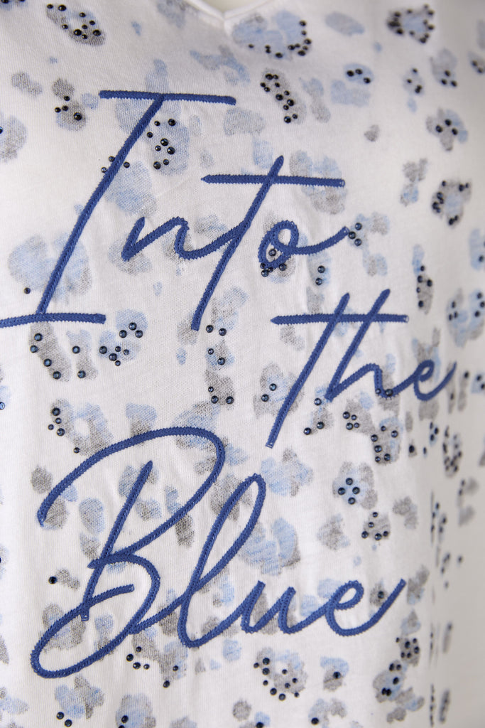 Oui Into The Blue Animal Print T-Shirt