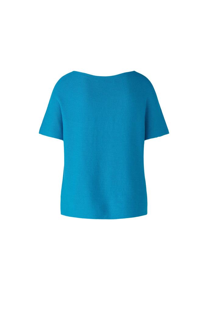 Oui Turquoise Short Sleeve Seamless Knit Jumper - Back