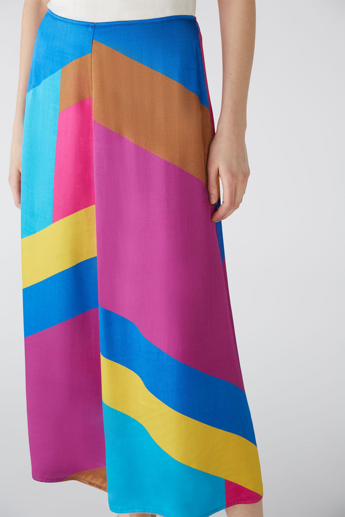 Oui Multi-colour Colour Block Long Skirt