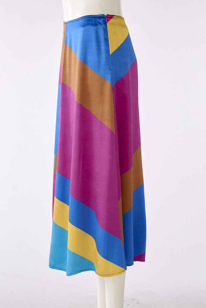 Oui Multi-colour Colour Block Midi Skirt side