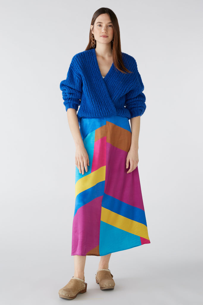 Oui Multi-colour Colour Block Midi Skirt