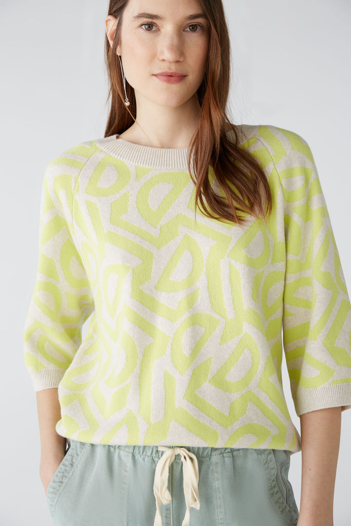 Oui Cotton Blend Jumper - Light Stone Green