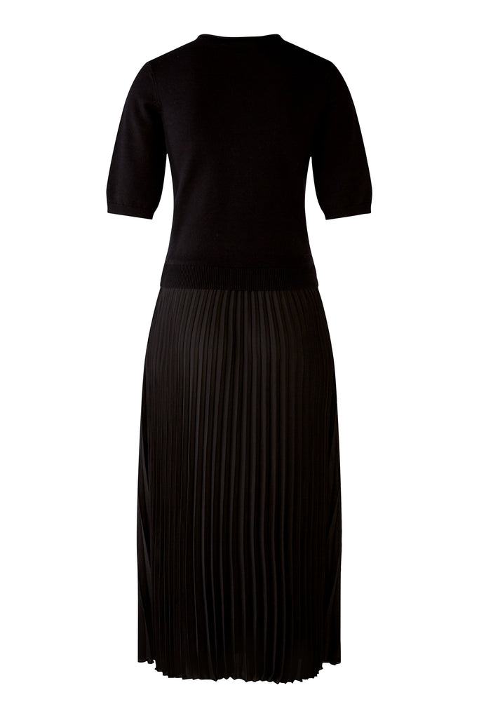 Oui Black Pleated Midi Dress