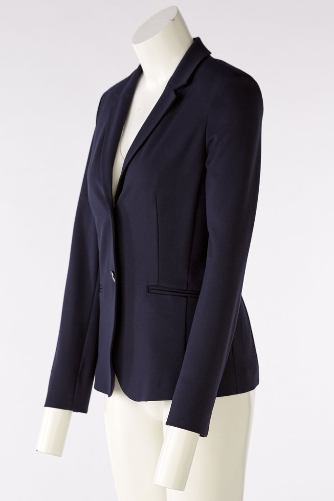 Oui Navy Classic Cut Single Breasted Blazer In Pink