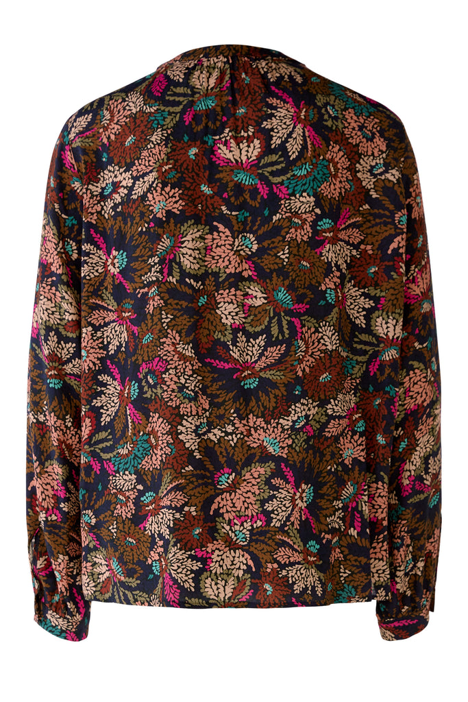 Oui Multi-colour Bronze Abstract Floral Print Shirt - Back