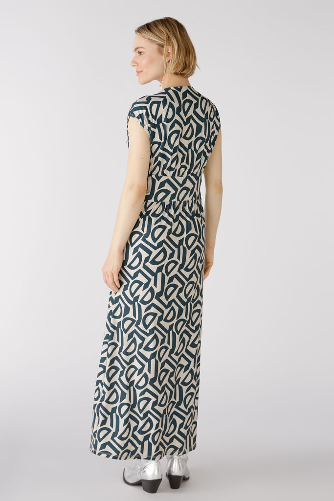 Oui Silky Touch Abstract Print Maxi Dress From The Back
