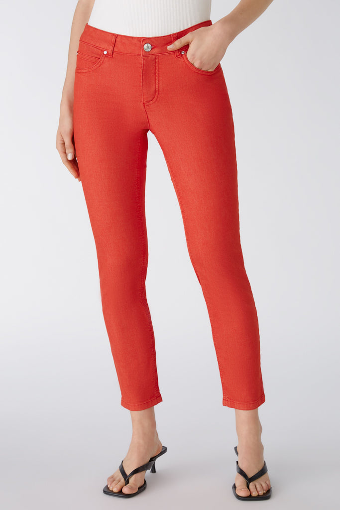 Oui Baxtor Cropped Slim Fit Jeans - Orange