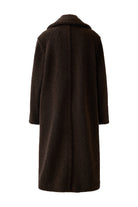 Oui brown longline teddy coat – back product view