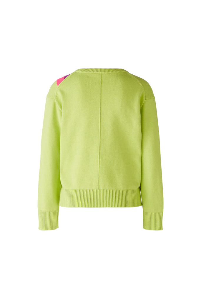 Oui Lime Green Lightening Jumper From The Back