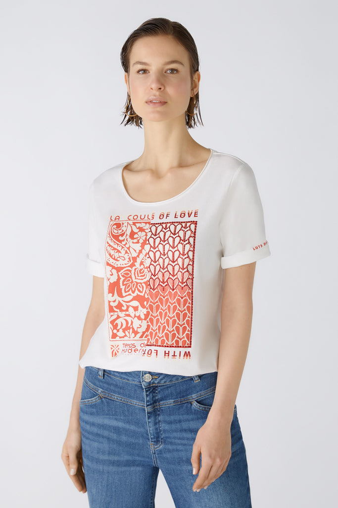 Oui Organic Cotton Slogan  Print T-shirt