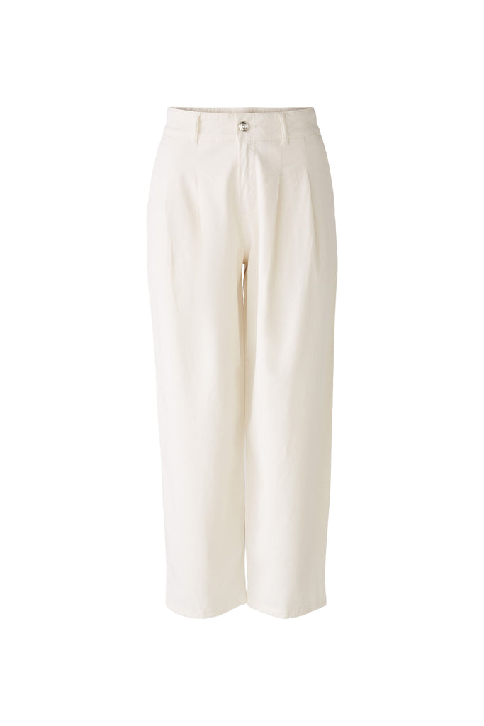 Oui Off White Relaxed Fit Chino Trousers Front