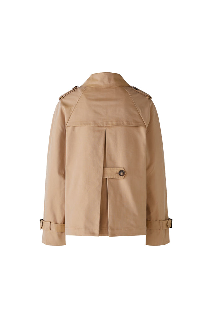 Oui Camel Short Trench Casual Jacket from Back