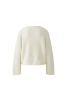 Oui ecru bouclé jumper with drawstring hem - back view