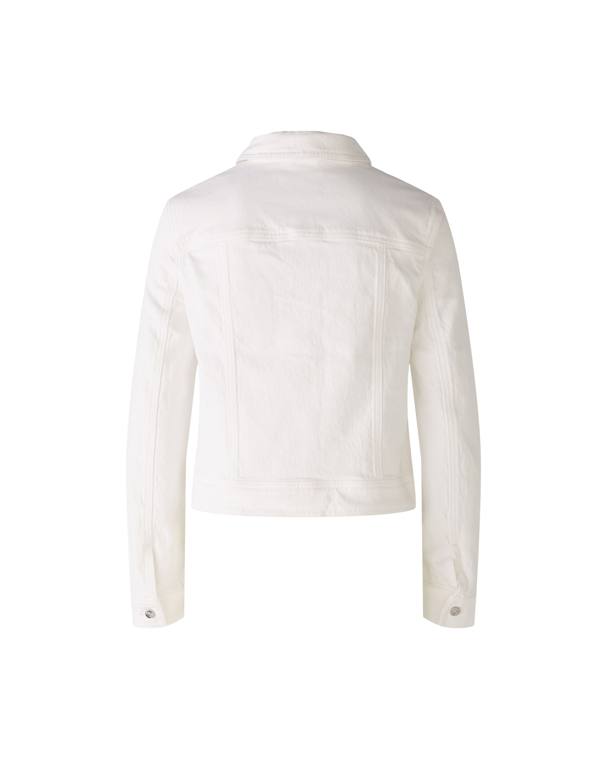 Oui White Embroidered Denim jacket From Back