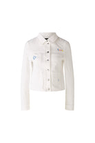 Oui White Embroidered Denim jacket