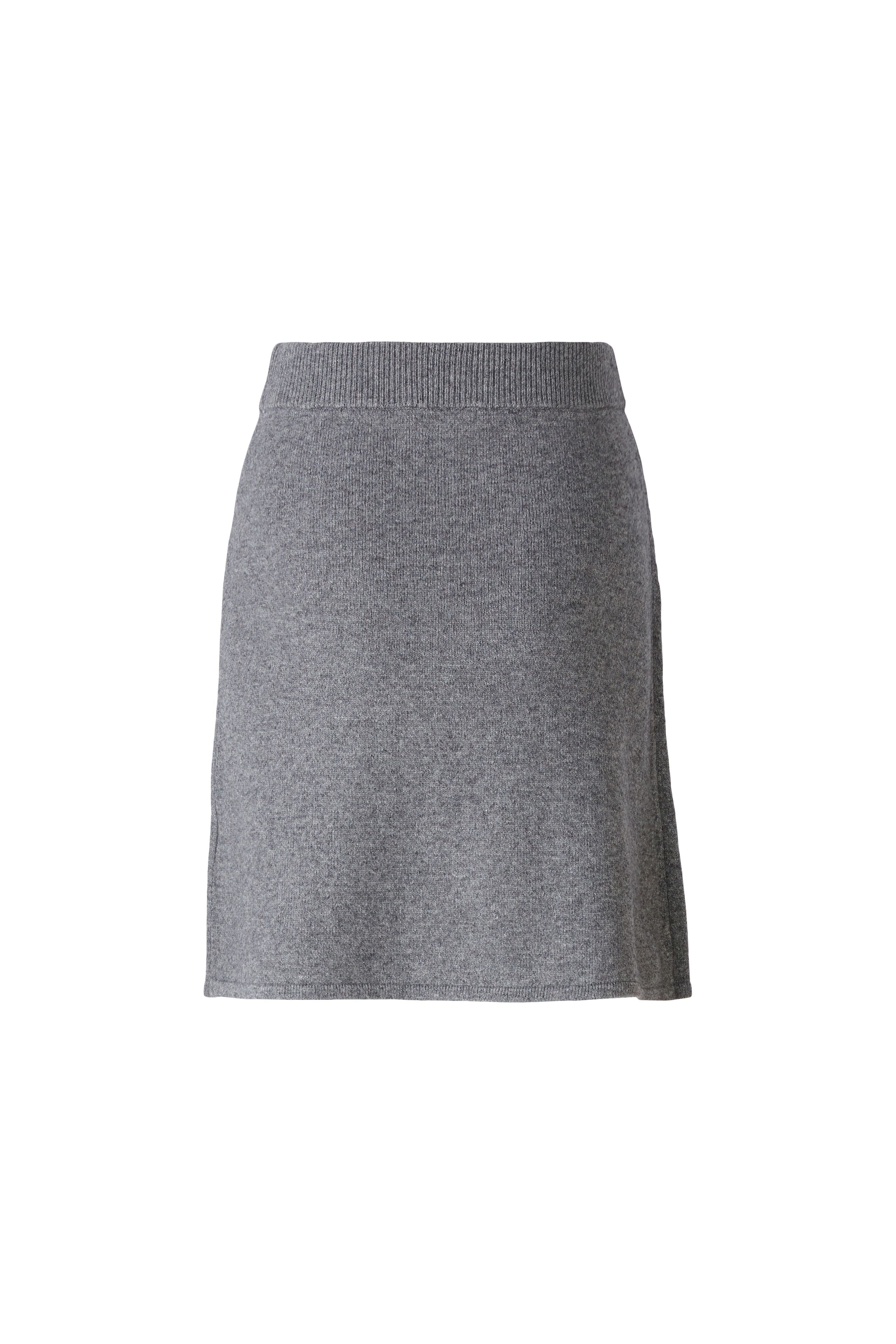 Oui Grey Wool Blend Mini Skirt From The Back