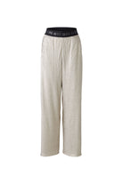 Oui Metallic Look Flowy Elastic Waisted Trousers