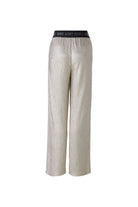 Oui Metallic Look Flowy Jersey Trousers