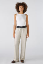 Oui Metallic Look Flowy Smart Casual Trousers