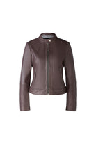 Oui Brown Leather Biker Style Jacket