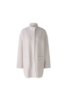 Oui Wool Funnel Collar Coat In Stone