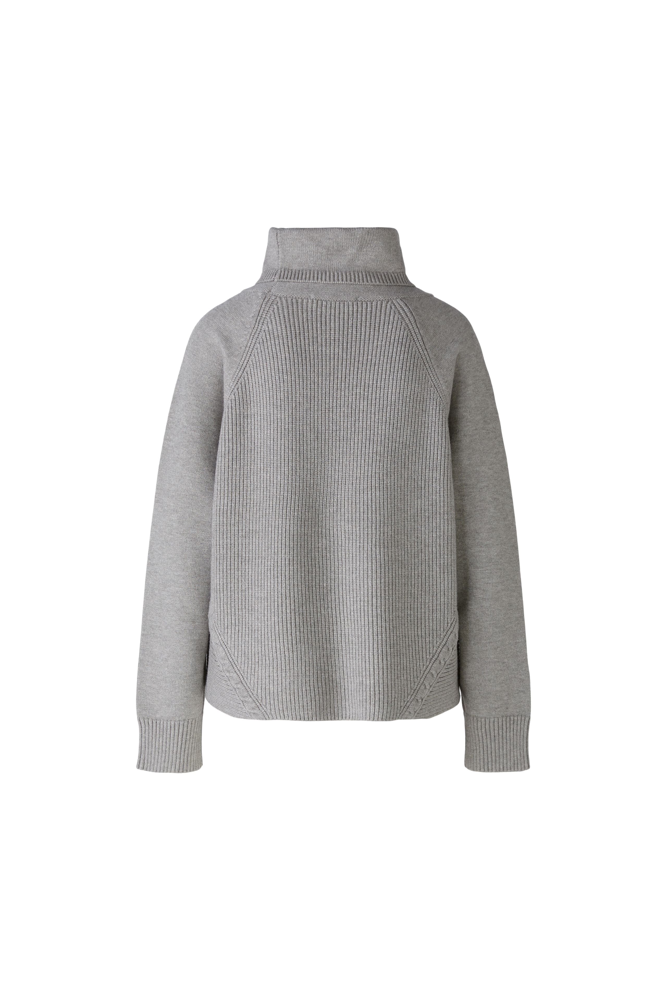 Oui Grey Polo Neck Ribbed Knit Jumper Back